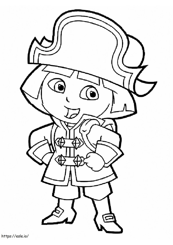 Coloriage Dora la pirate à imprimer dessin