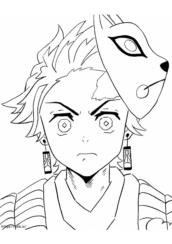 Tanjiro Is To Worship coloring page