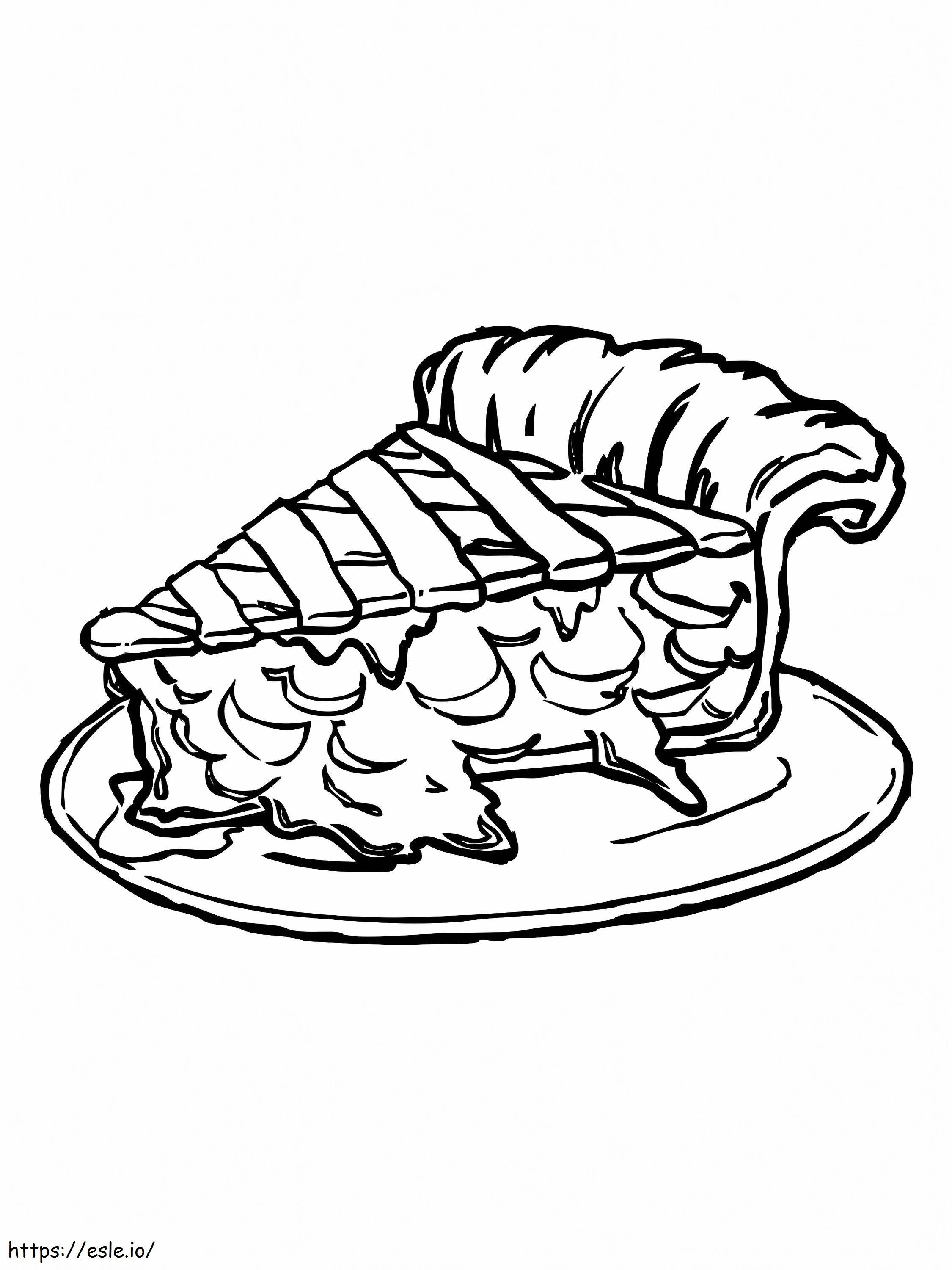 Piece Of Pie On Plate coloring page