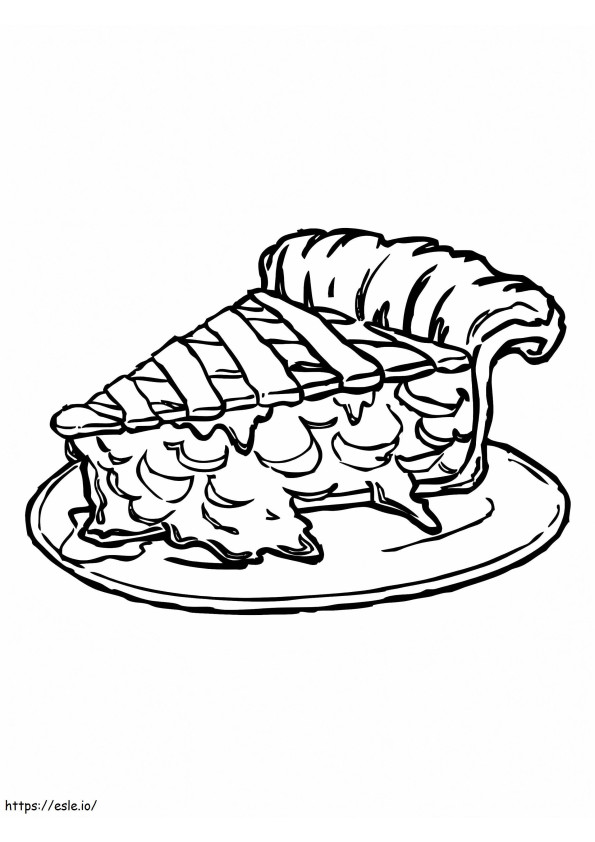 Piece Of Pie On Plate coloring page