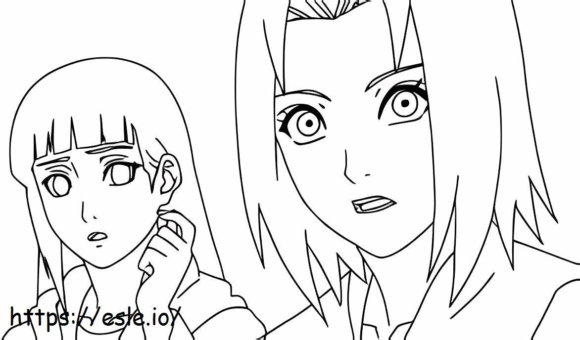 Hinata és Sakura kifestő