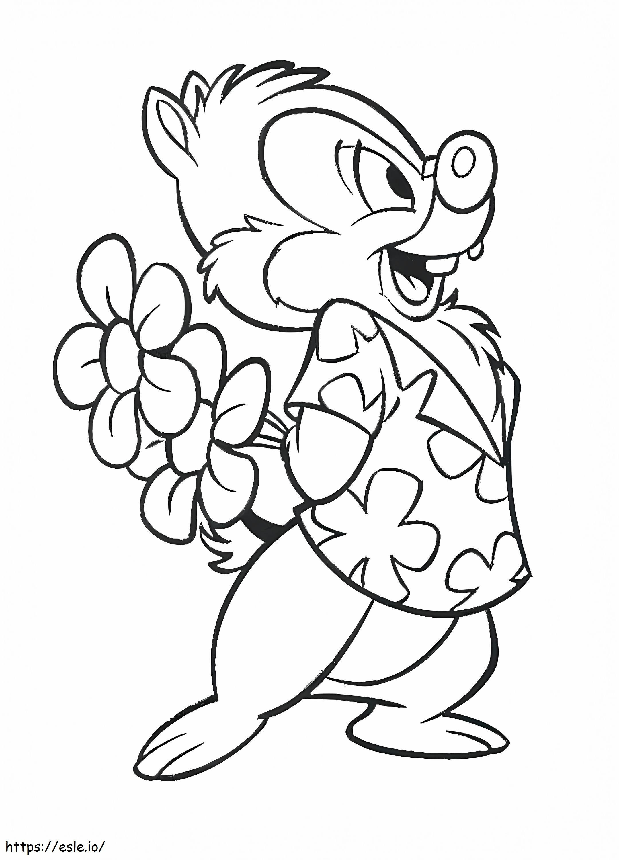 Dale With Flowers coloring page