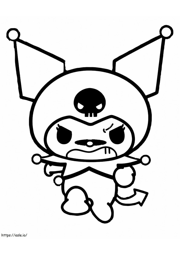 Kuromi Is Angry coloring page