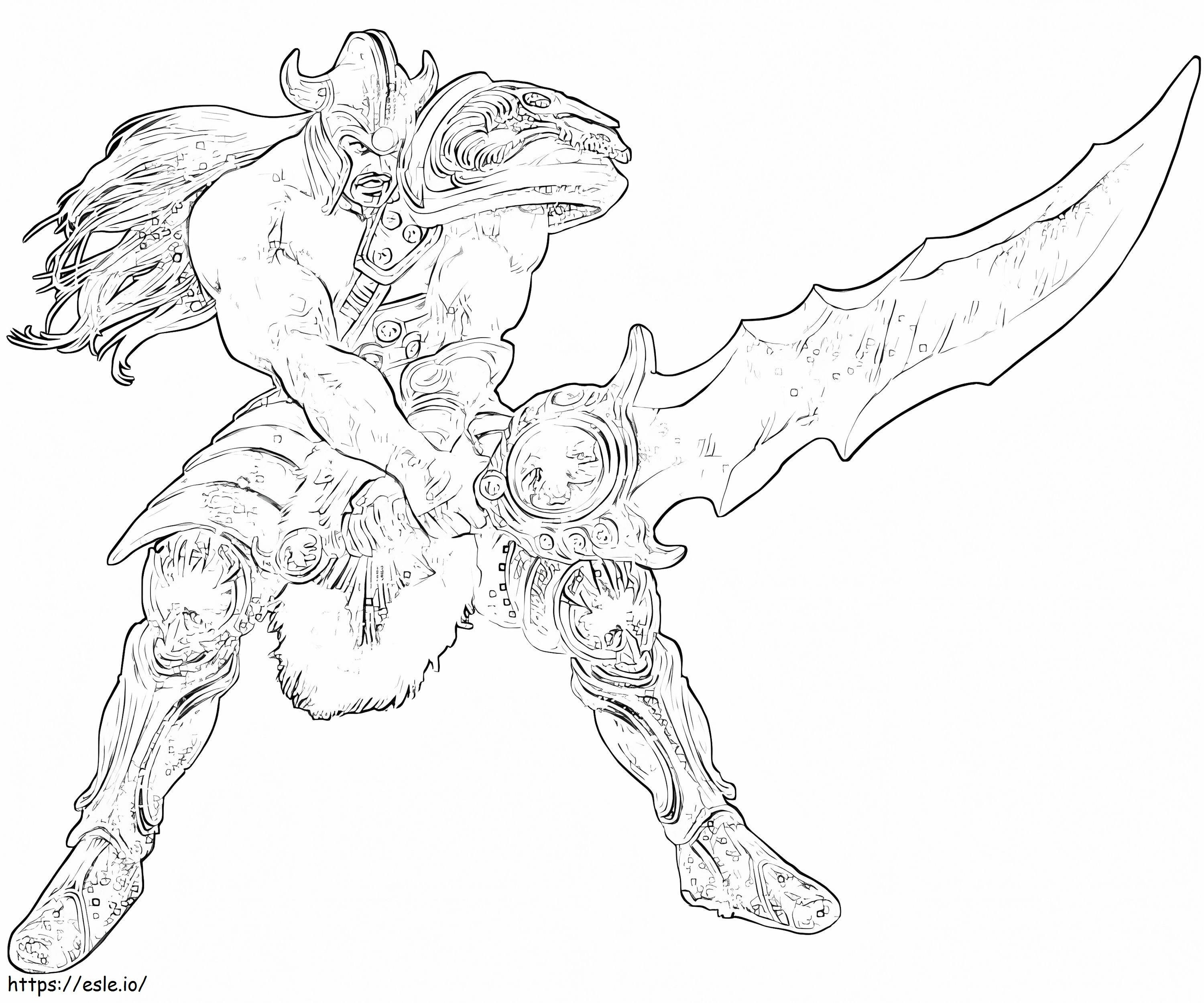 Tryndamere With Sword coloring page