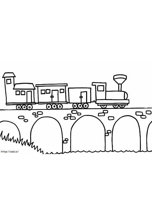 Train Bridge coloring page