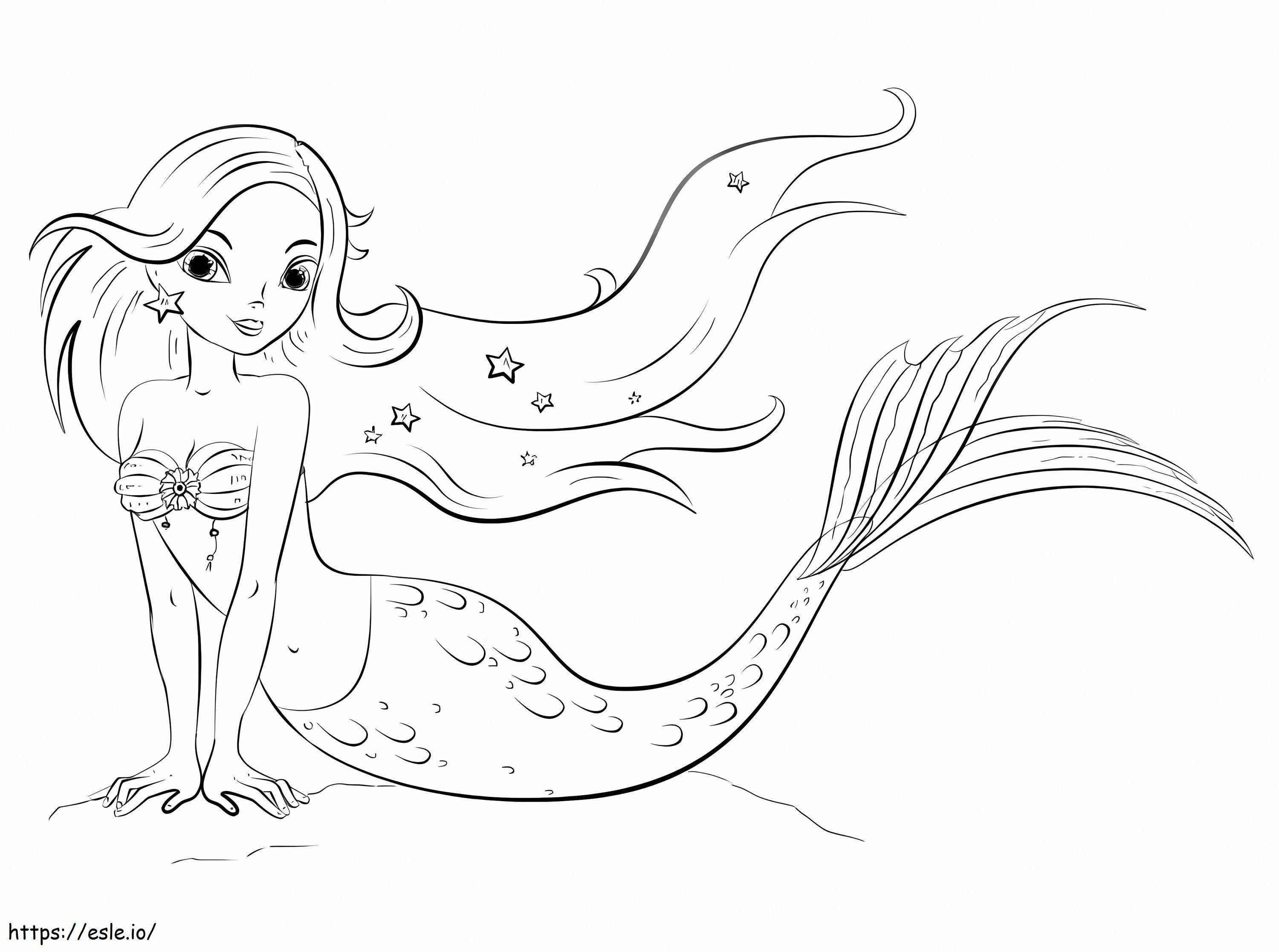 Wunderschöne Meerjungfrau ausmalbilder