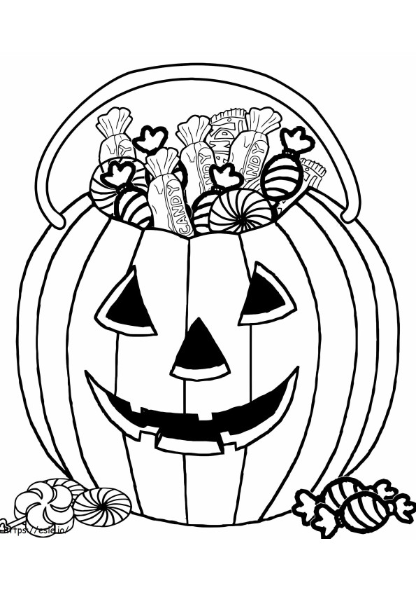 Sweet Chocolate In Pumpkin coloring page