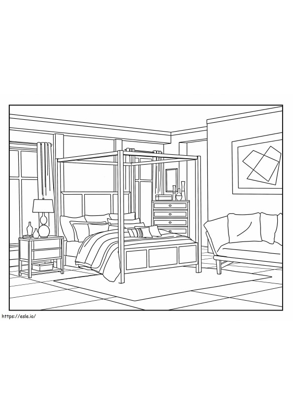 Normal Scaled Bedroom coloring page