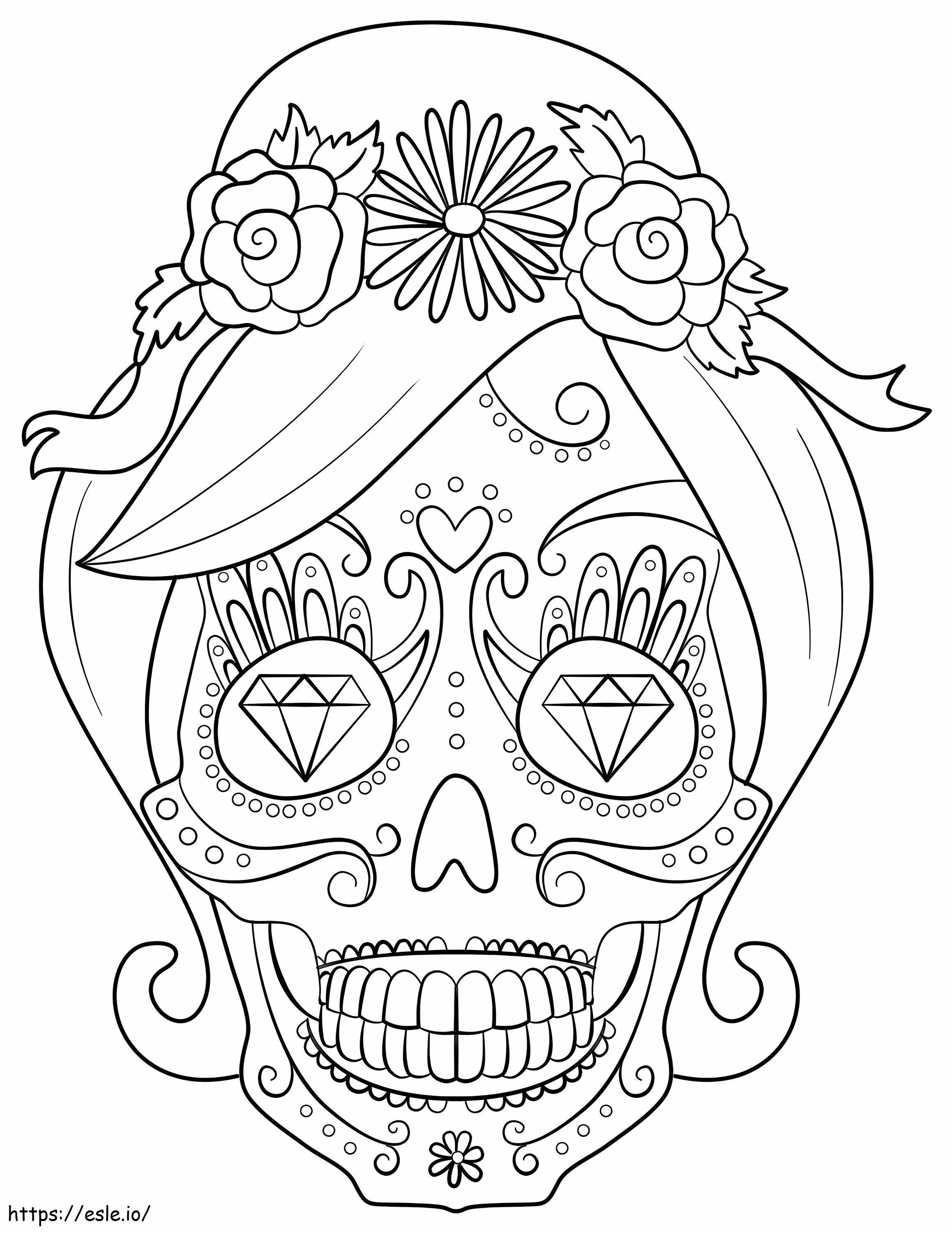 Coloriage 1577326724 Femme crâne de sucre à imprimer dessin