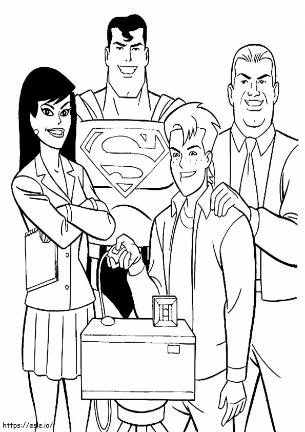 Happy Superman And Friends coloring page
