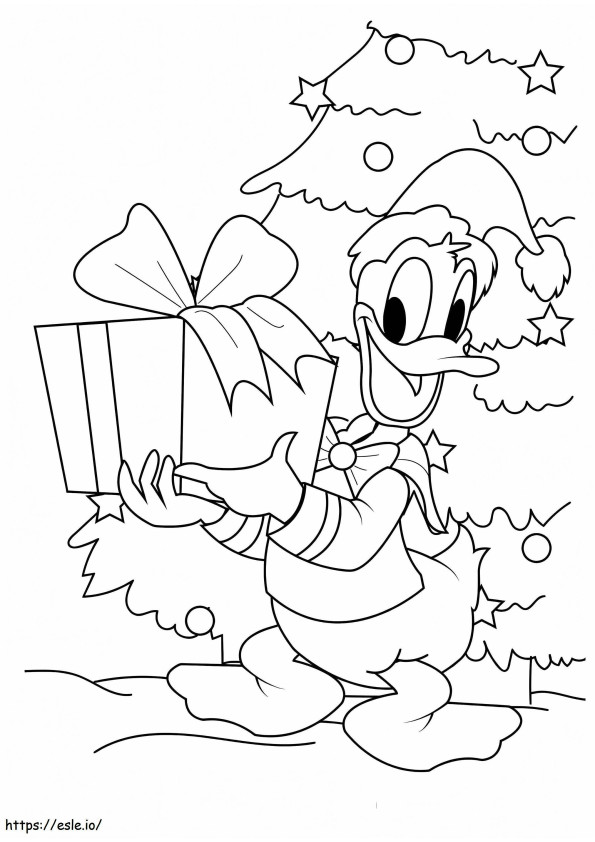 Donald Duck Disney-kerst kleurplaat