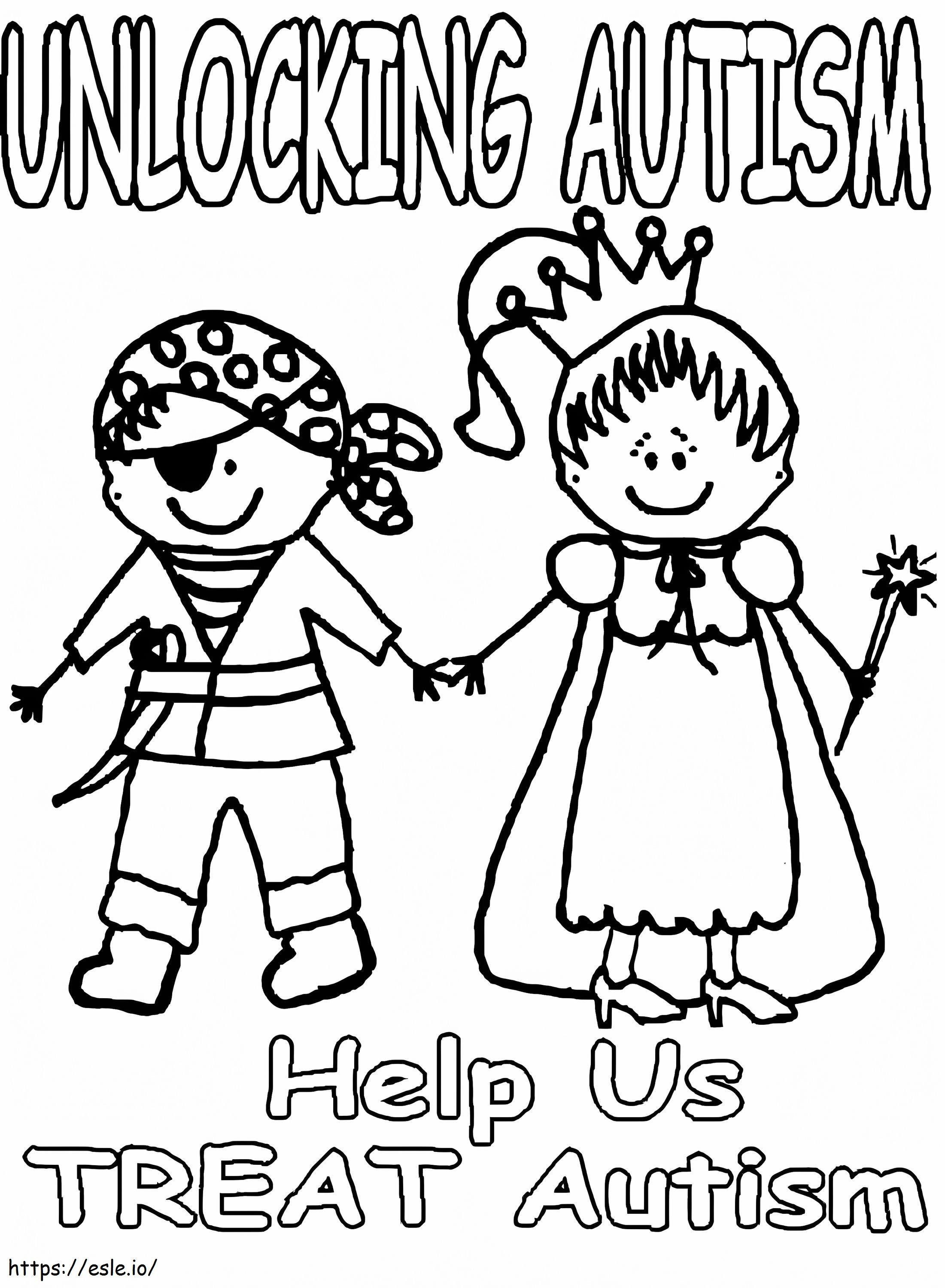 Unlocking Autism coloring page