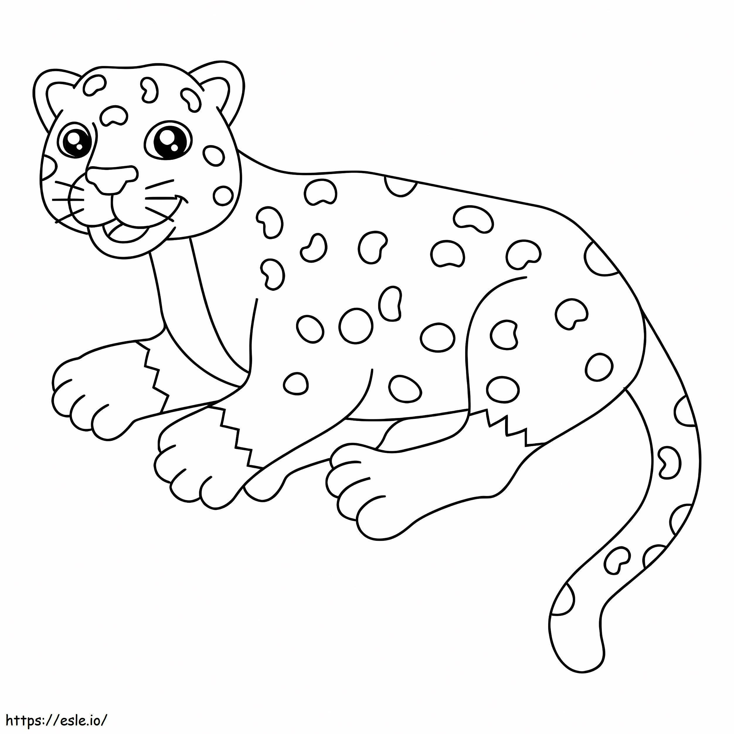 Jaguar dos desenhos animados para colorir