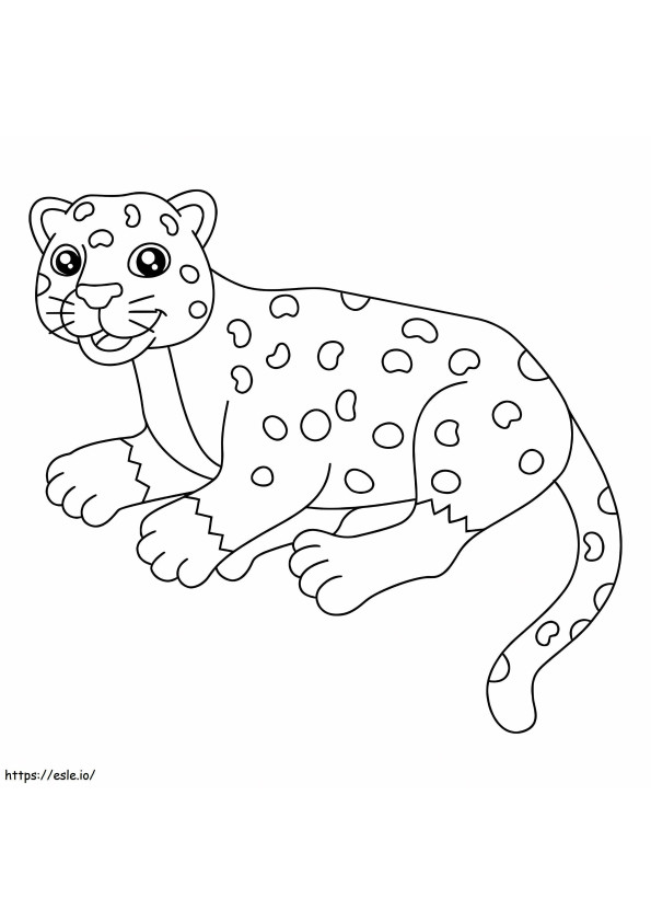 Coloriage Jaguar de dessin animé à imprimer dessin