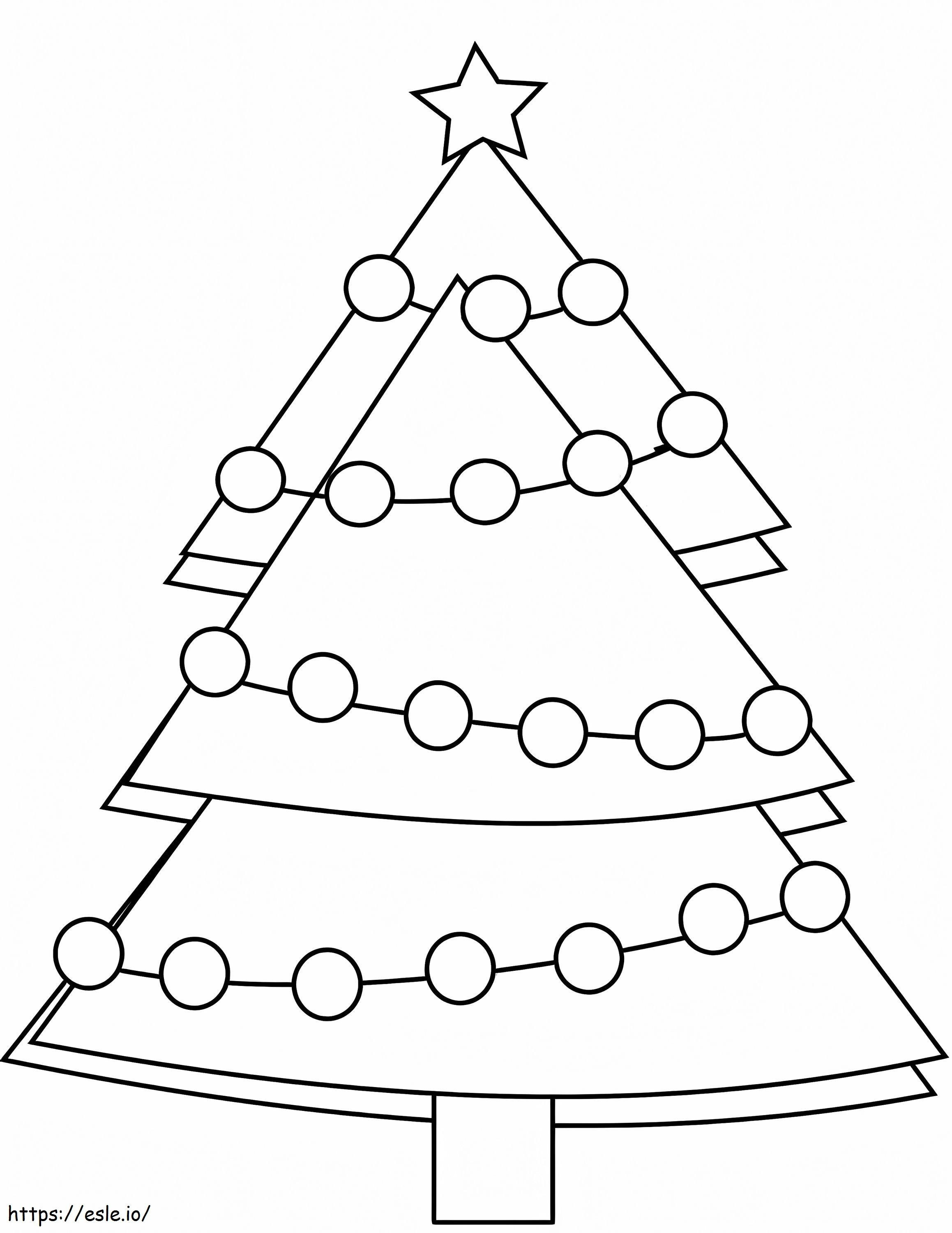 Pohon Natal Sederhana 4 Gambar Mewarnai