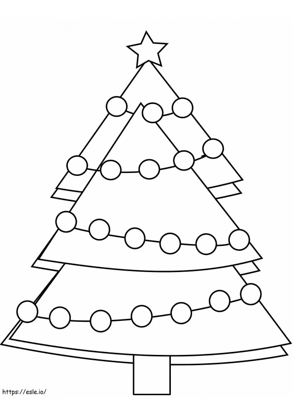 Pomul simplu de Crăciun 4 de colorat