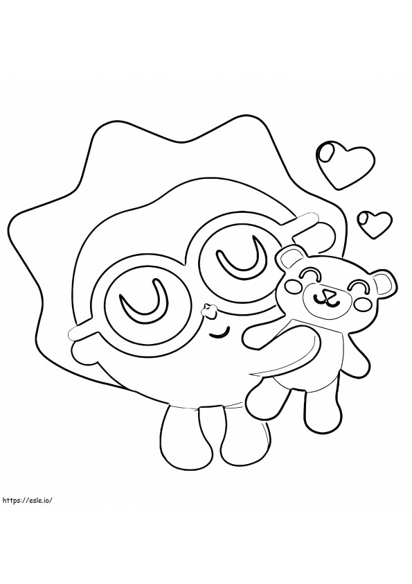 Chichi And Teddy Bear coloring page