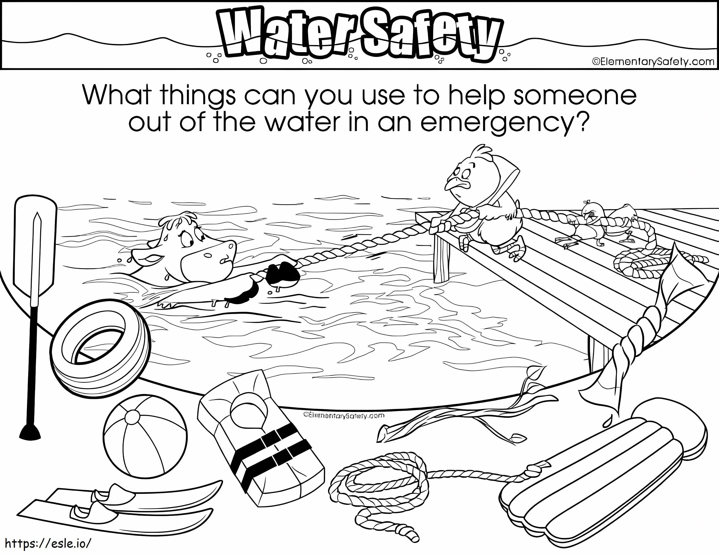 Water Emergency Objects coloring page