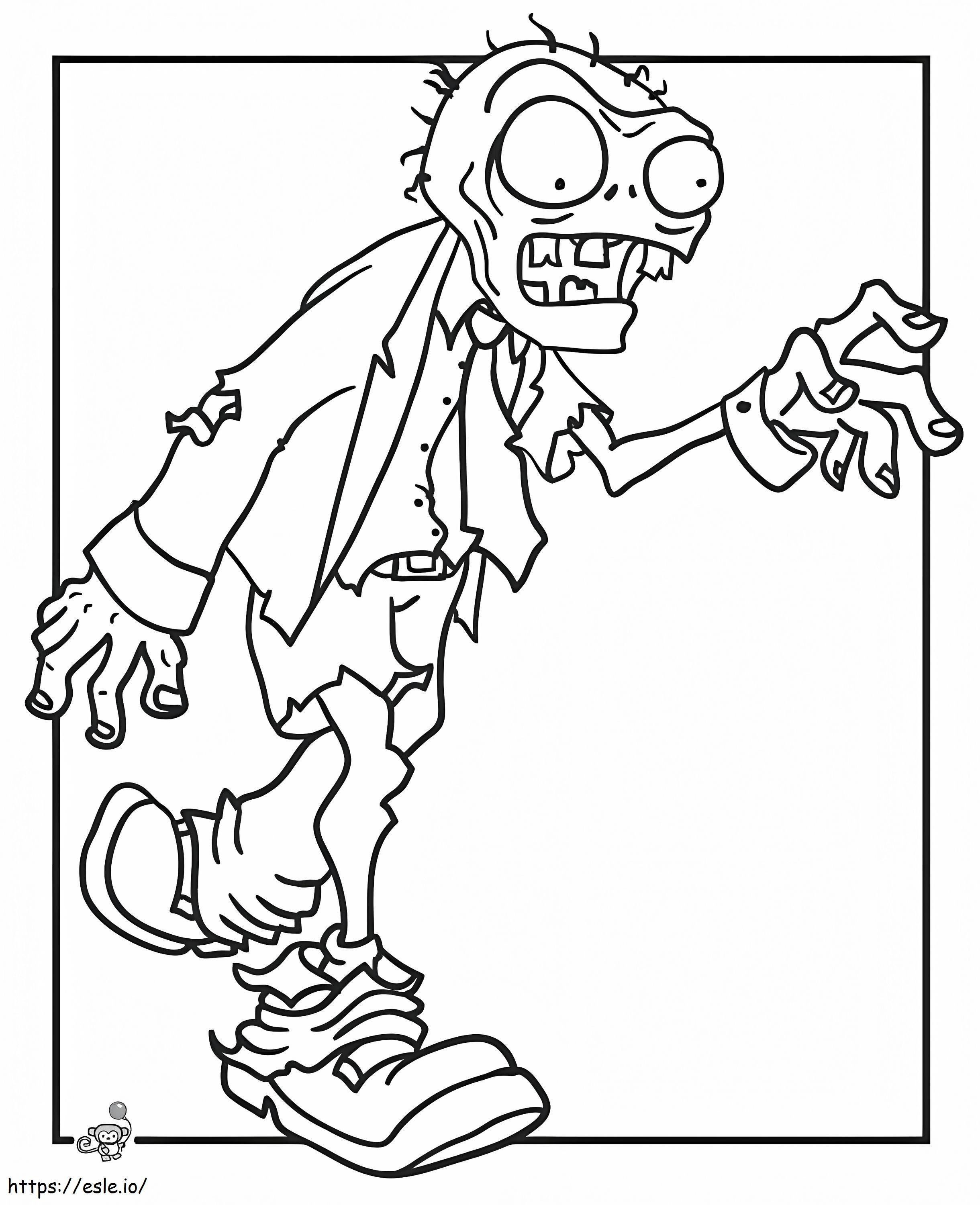 Walking Zombie In Plants Vs. Zombies coloring page