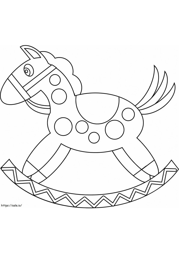 Coloriage Adorable cheval à bascule à imprimer dessin