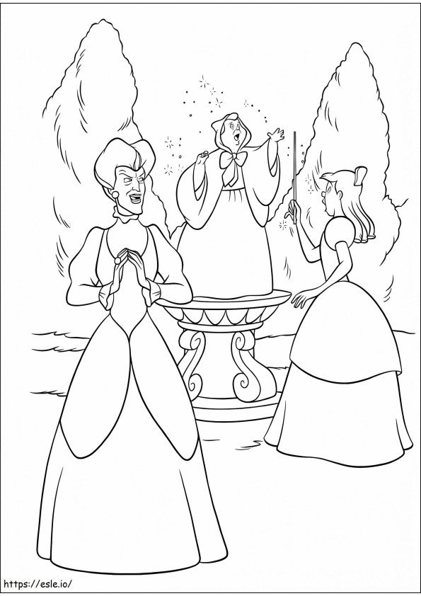 Characters From Cinderella coloring page