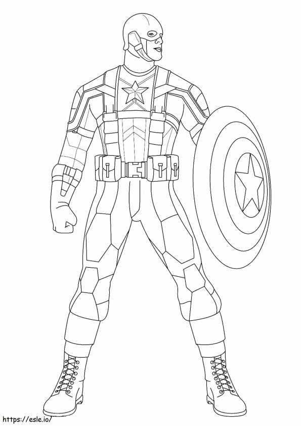Coloriage Captain America de base à imprimer dessin