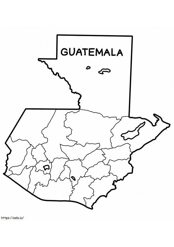 Mappa del Guatemala da colorare