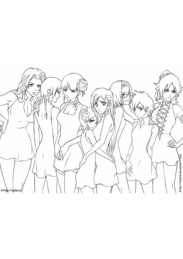 Girls In Bleach coloring page
