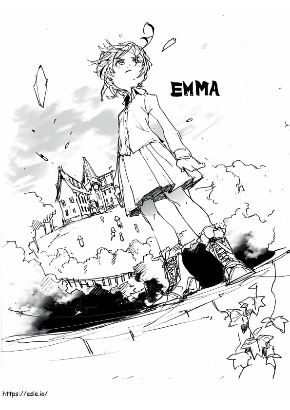 Cool Emma din The Promised Neverland de colorat