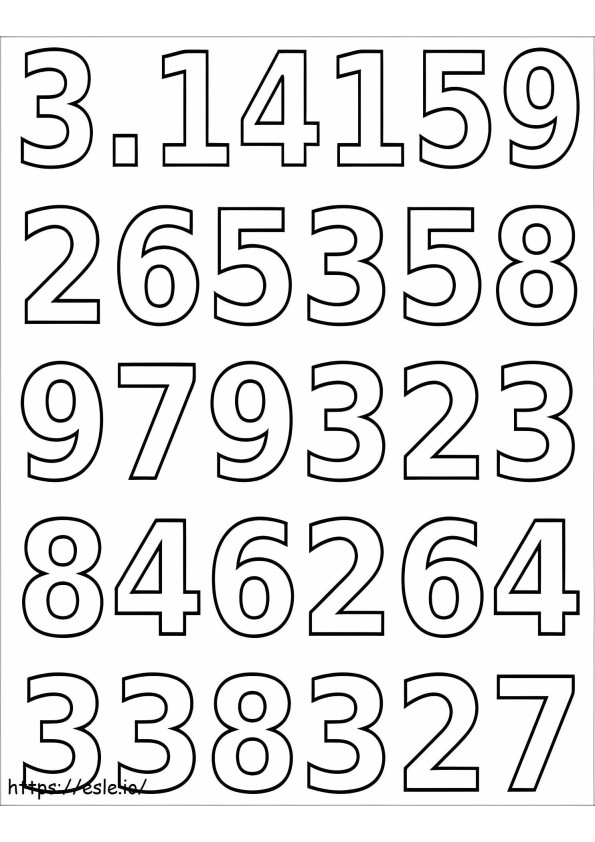Pi Number coloring page