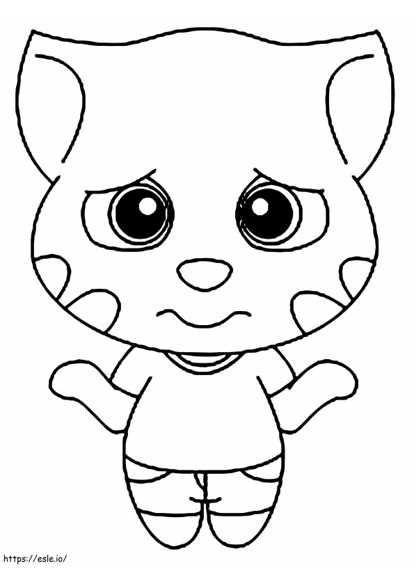 Talking Tom Is Sad coloring page