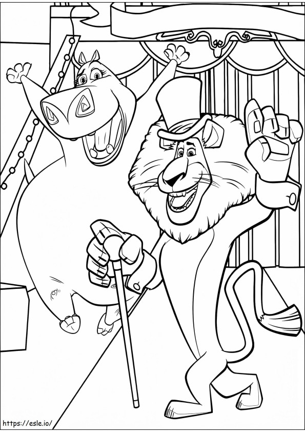 Alex And Gloria coloring page