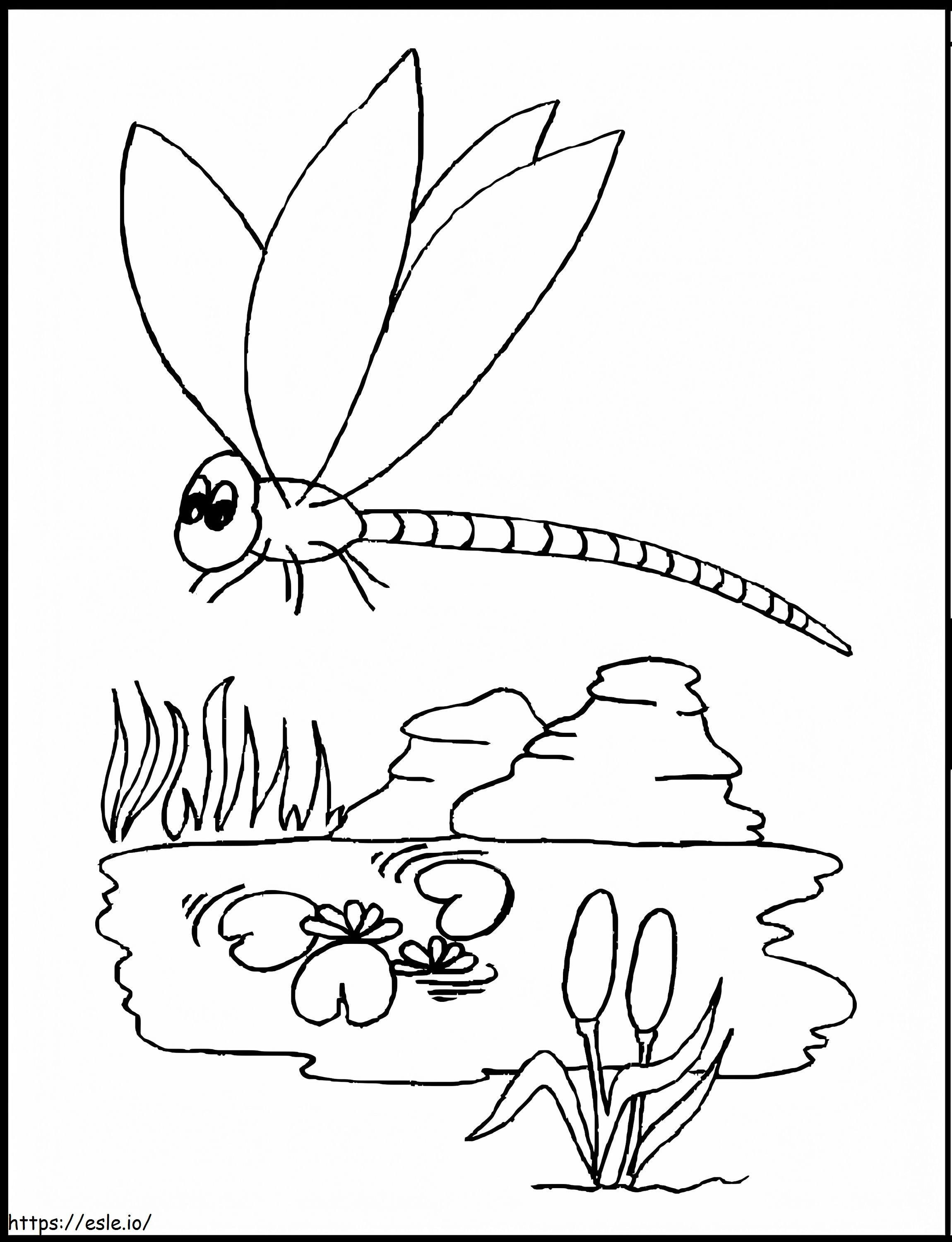 Lovely Dragonfly coloring page
