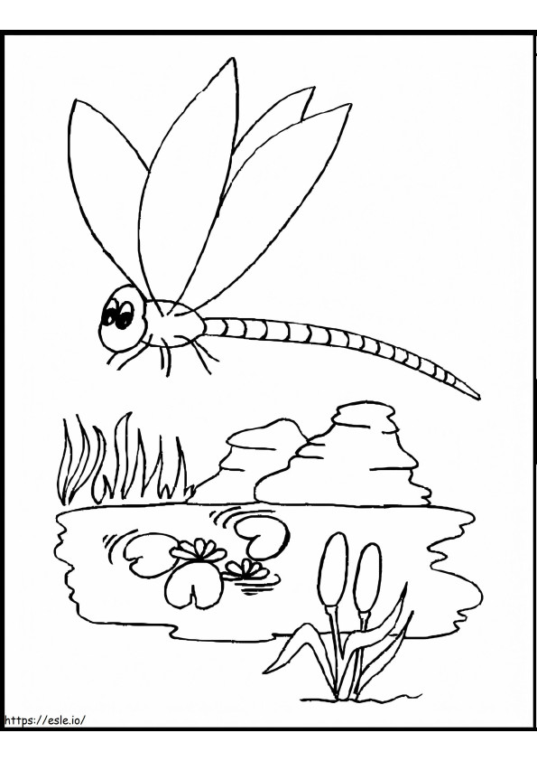 Lovely Dragonfly coloring page