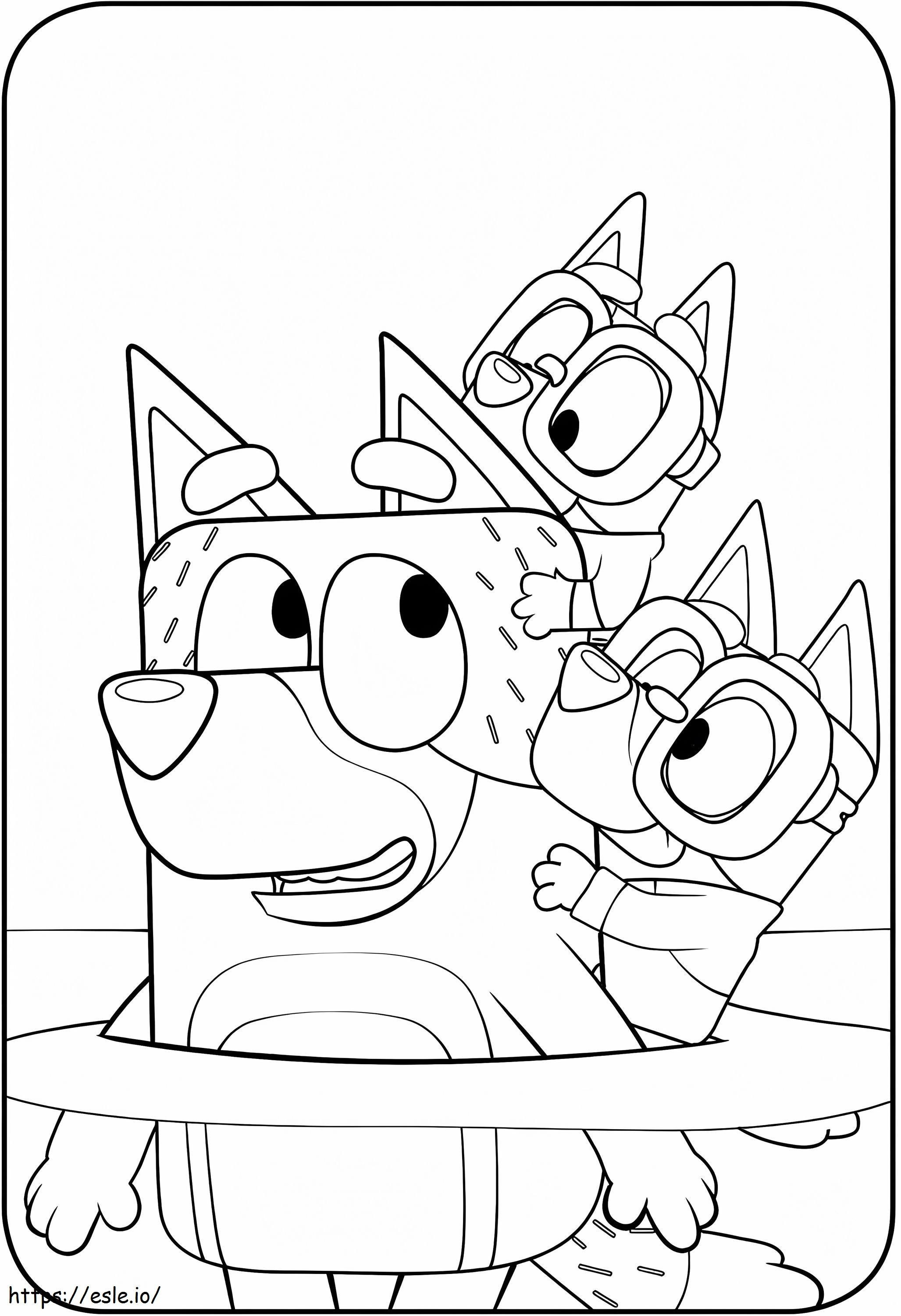 Printable Bluey coloring page