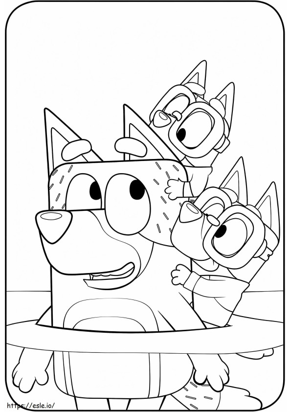Printable Bluey coloring page