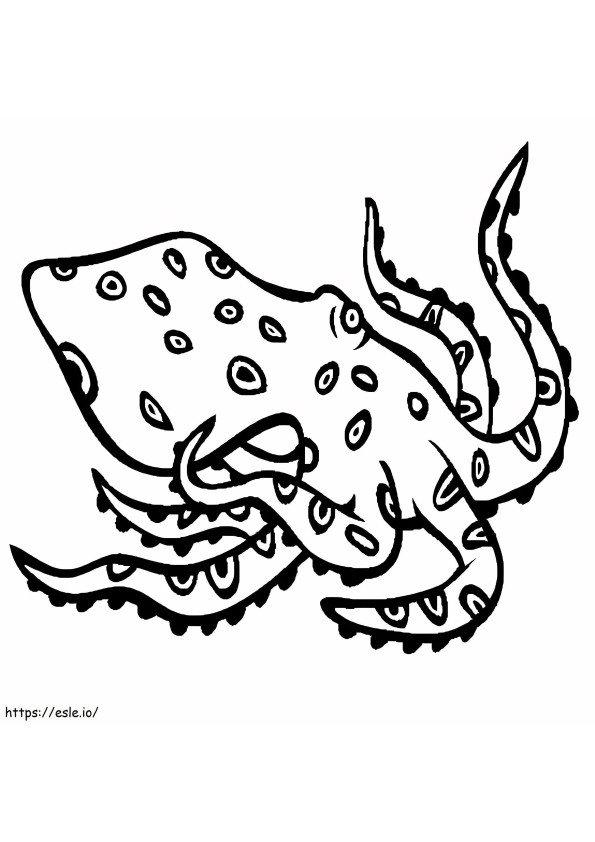 Blaugeringelter Oktopus ausmalbilder
