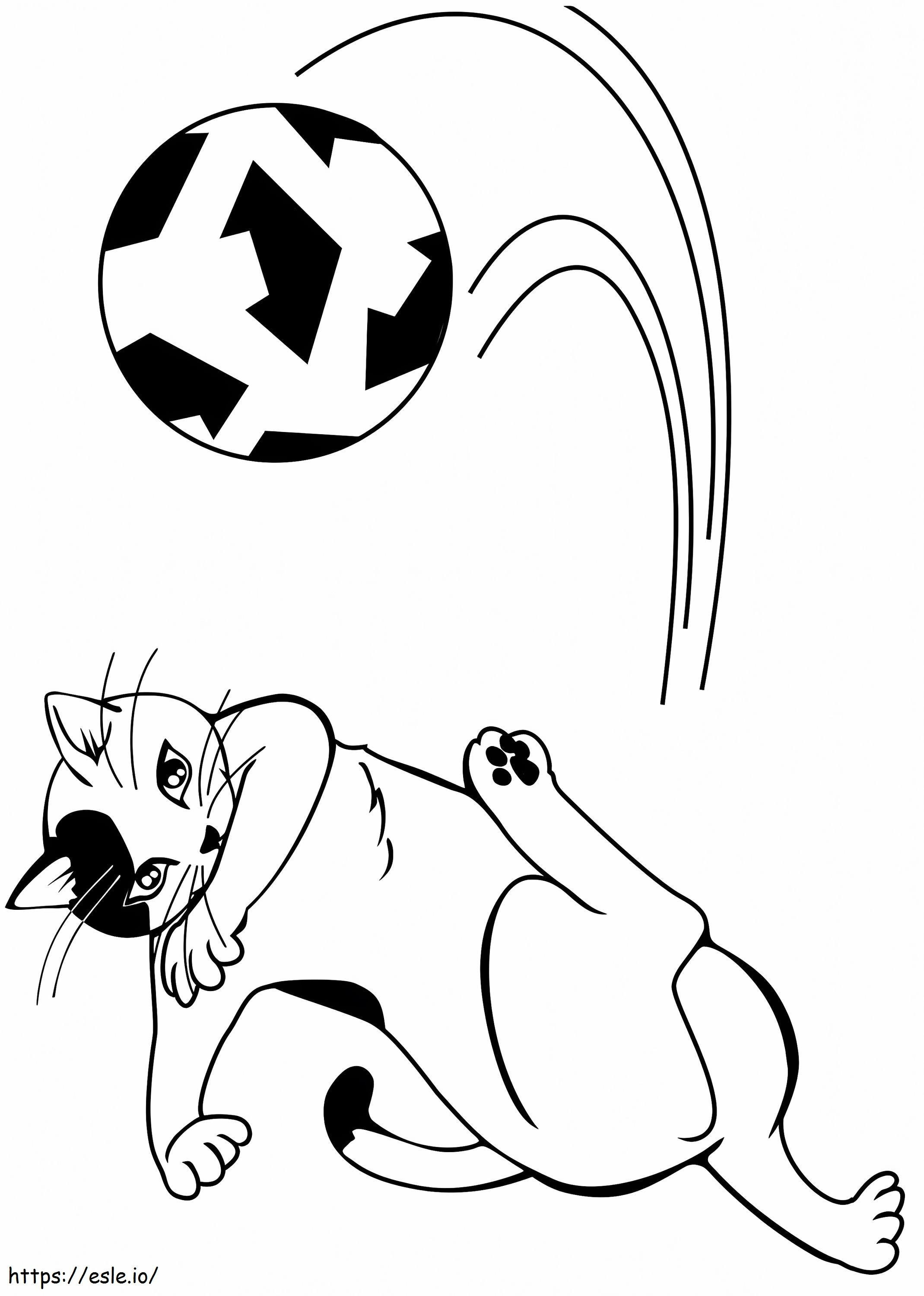 1562052262_Cat Playing Soccer A4 1 coloring page