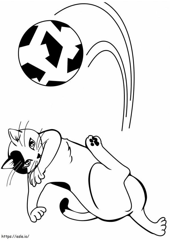 1562052262_Cat Playing Soccer A4 1 coloring page