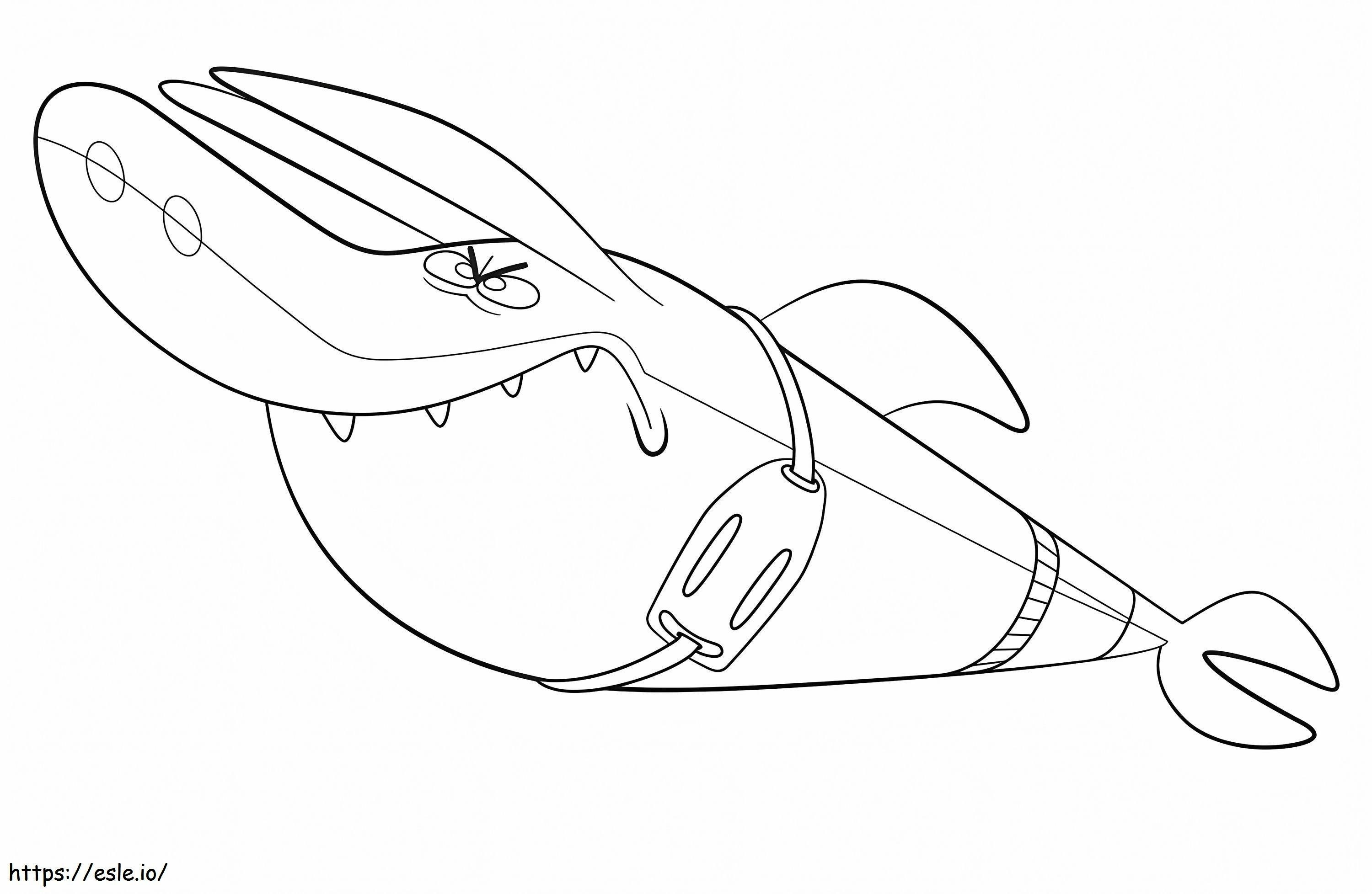 Sharko Flying coloring page