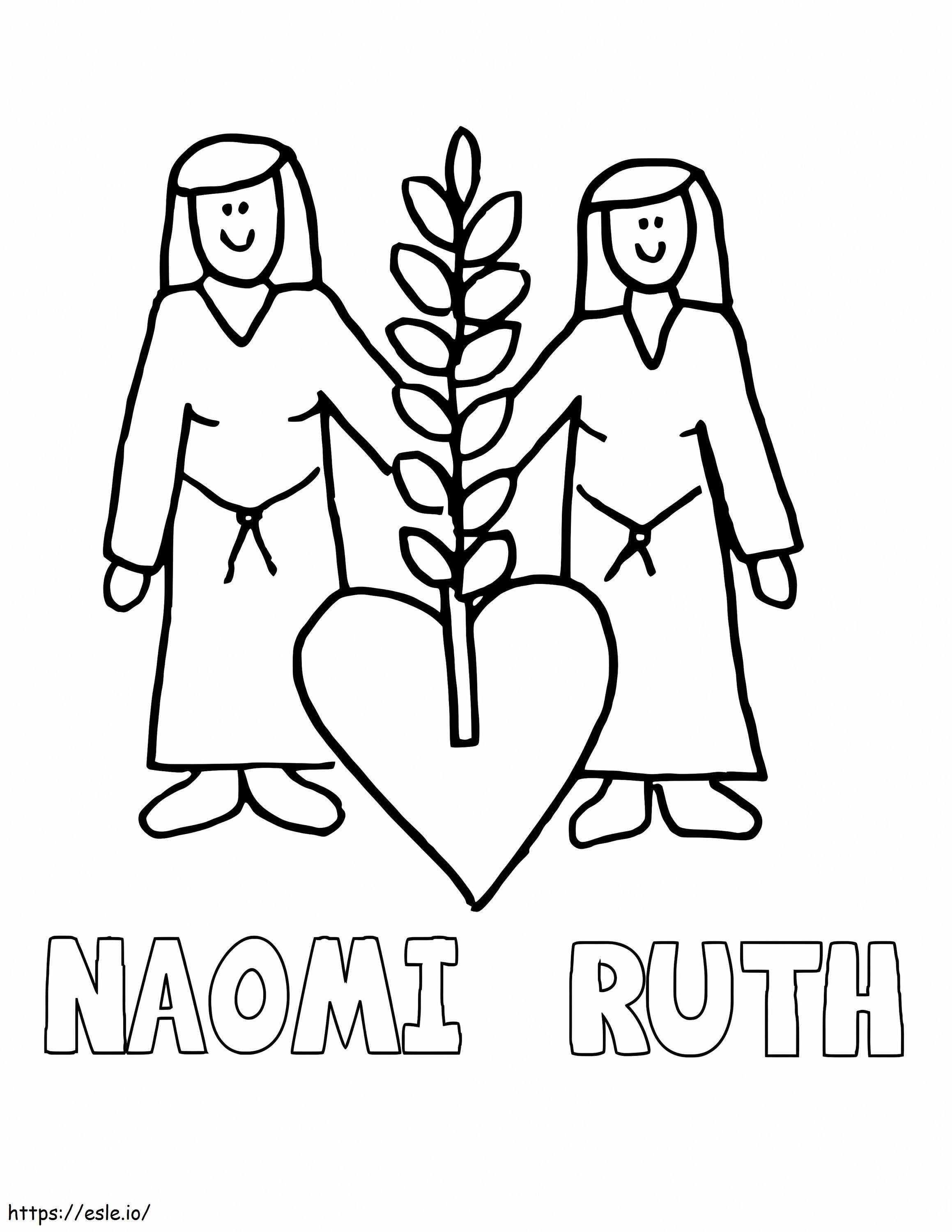 Naomi și Ruth de colorat