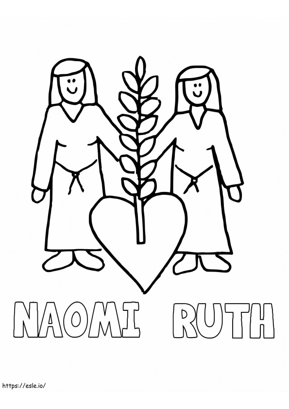 Naomi ja Ruth värityskuva