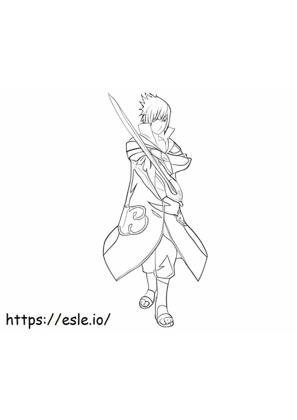 Coloriage Uchiha Sasuke 2 à imprimer dessin