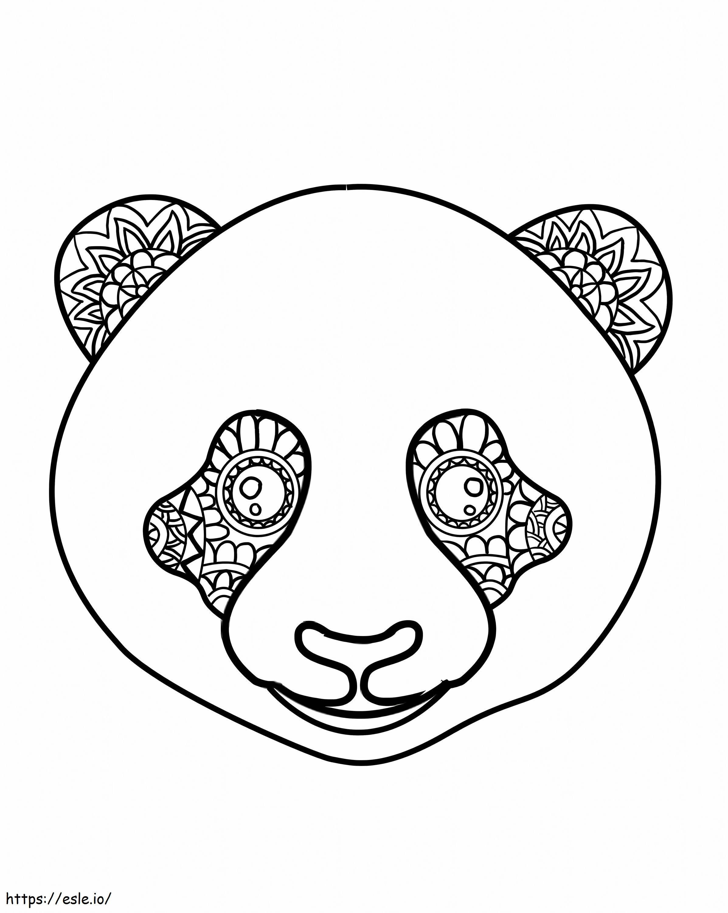 Panda Head Mandala coloring page