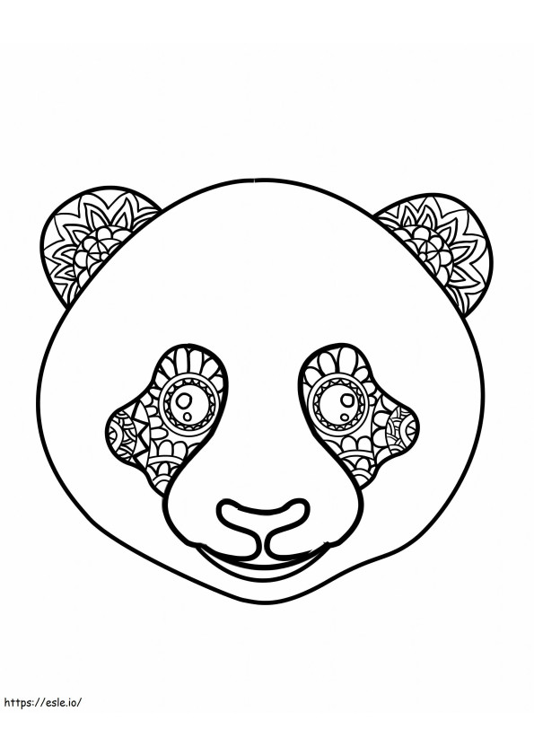 Mandala Cap de Panda de colorat