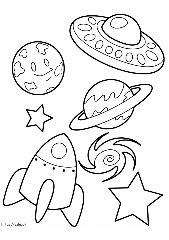Simple Space coloring page