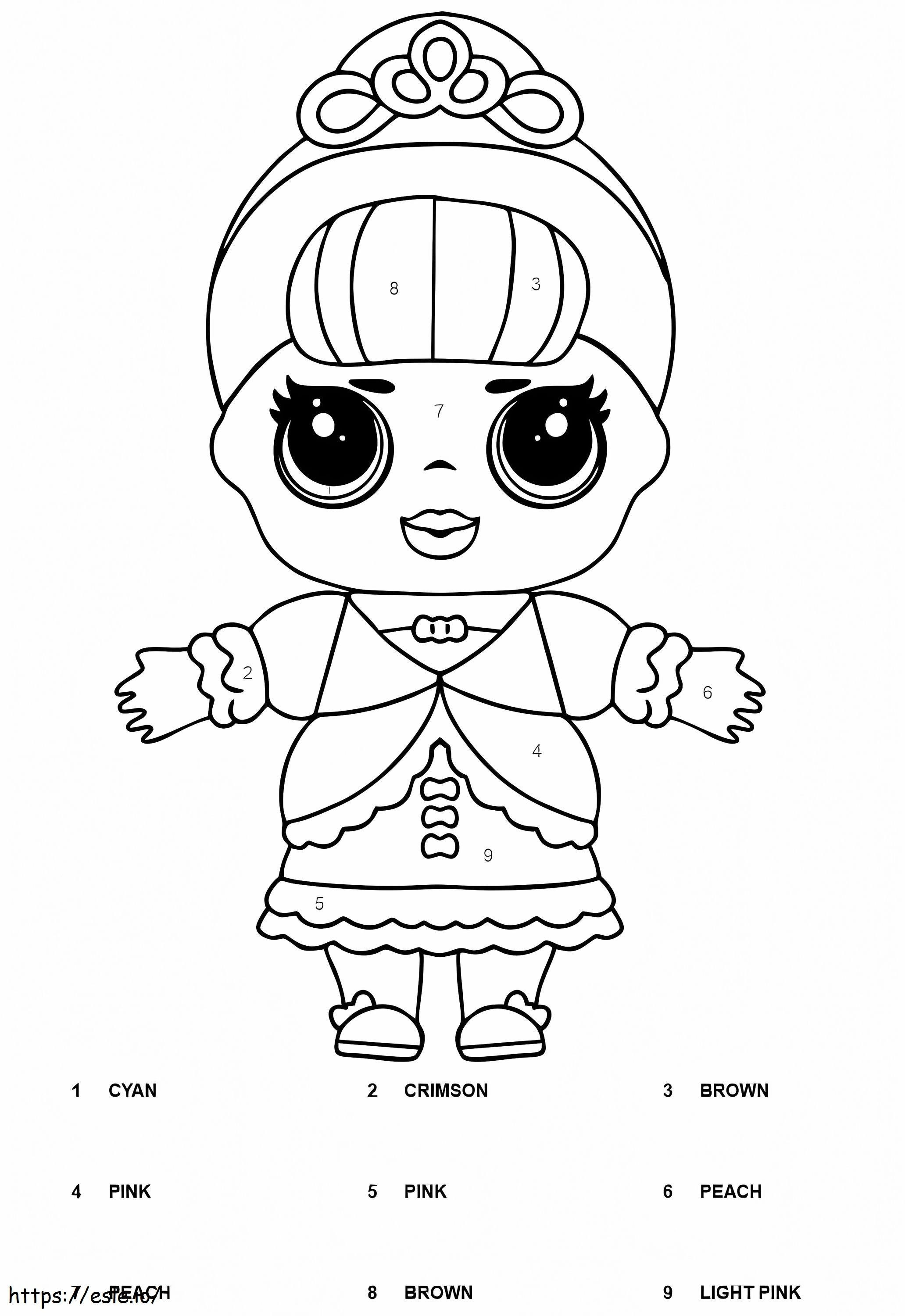 Fancy Doll LOL Surprise Color By Number coloring page