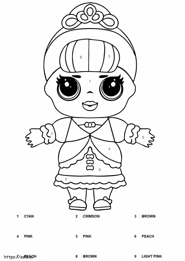 Fancy Doll LOL Surprise Color By Number coloring page