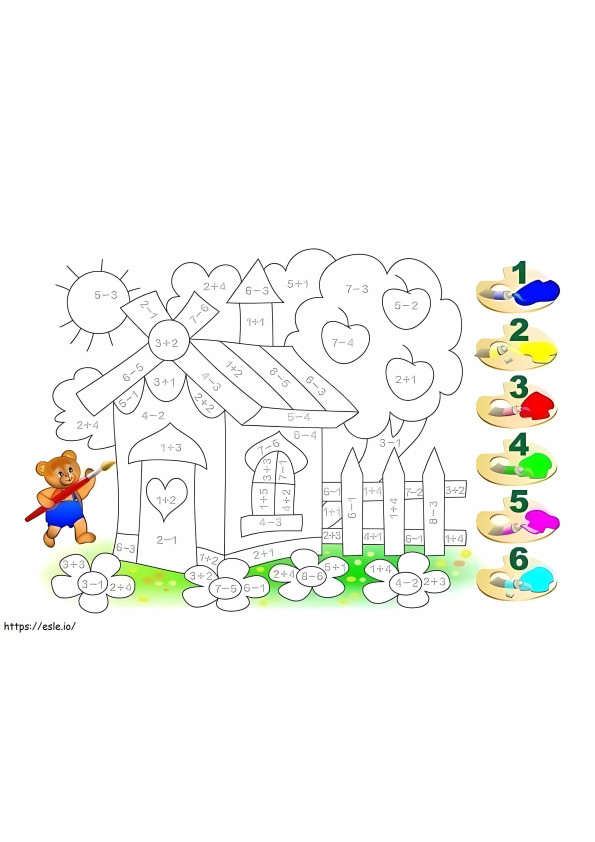 Cute House Math coloring page
