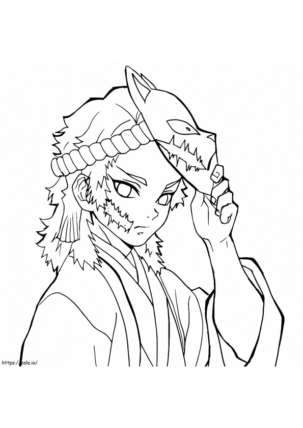 Sabito With Mask coloring page